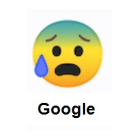 Anxious Face with Sweat on Google Android
