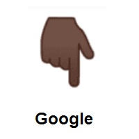 Backhand Index Pointing Down: Dark Skin Tone on Google Android