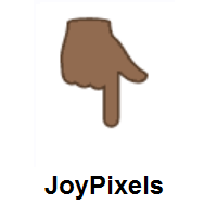 Backhand Index Pointing Down: Medium-Dark Skin Tone on JoyPixels