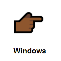 Backhand Index Pointing Right: Medium-Dark Skin Tone on Microsoft Windows