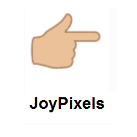 Backhand Index Pointing Right: Medium-Light Skin Tone on JoyPixels