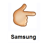 Backhand Index Pointing Right: Medium-Light Skin Tone on Samsung