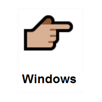 Backhand Index Pointing Right: Medium-Light Skin Tone on Microsoft Windows