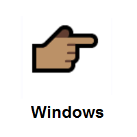 Backhand Index Pointing Right: Medium Skin Tone on Microsoft Windows