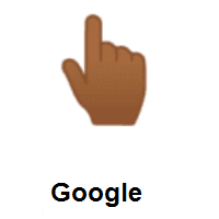 Backhand Index Pointing Up: Medium-Dark Skin Tone on Google Android