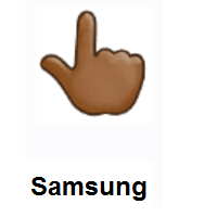 Backhand Index Pointing Up: Medium-Dark Skin Tone on Samsung