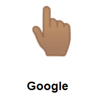 Backhand Index Pointing Up: Medium Skin Tone on Google Android