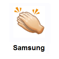 Clapping Hands: Light Skin Tone on Samsung