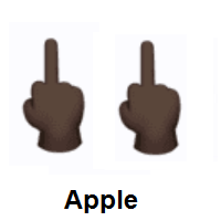 Double Middle Finger: Dark Skin Tone on Apple iOS