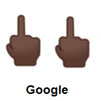 Double Middle Finger: Dark Skin Tone on Google Android