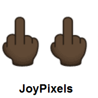 Double Middle Finger: Dark Skin Tone on JoyPixels