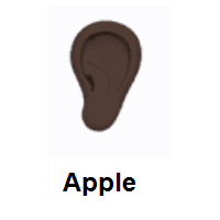 Ear: Dark Skin Tone on Apple iOS