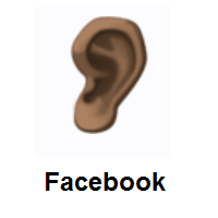 Ear: Dark Skin Tone on Facebook