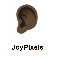 Ear: Dark Skin Tone on JoyPixels