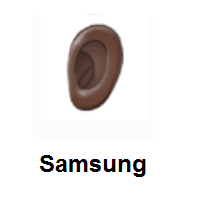 Ear: Dark Skin Tone on Samsung