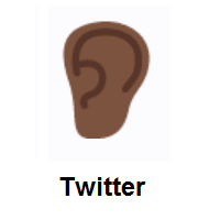 Ear: Dark Skin Tone on Twitter Twemoji