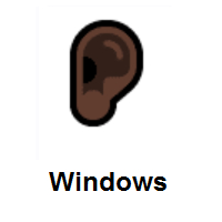 Ear: Dark Skin Tone on Microsoft Windows