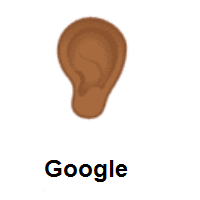 Ear: Medium-Dark Skin Tone on Google Android