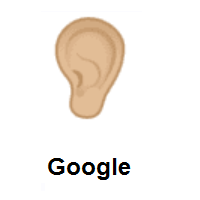 Ear: Medium-Light Skin Tone on Google Android