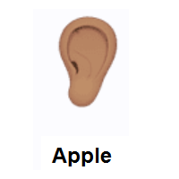 Ear: Medium Skin Tone on Apple iOS