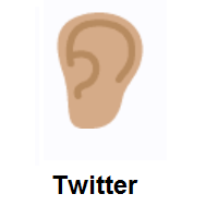 Ear: Medium Skin Tone on Twitter Twemoji