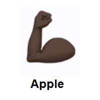 Flexed Biceps: Dark Skin Tone on Apple iOS