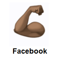 Flexed Biceps: Dark Skin Tone on Facebook
