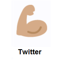 Flexed Biceps: Medium Skin Tone on Twitter Twemoji