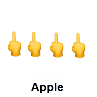 Four Times Middle Finger on Apple iOS