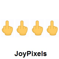 Four Times Middle Finger on JoyPixels