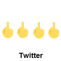 Four Times Middle Finger on Twitter Twemoji