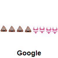 Four Times Pile of Poo and Four Times Bikini on Google Android
