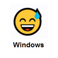 Sweating Face: Grinning Face With Sweating Eyes on Microsoft Windows