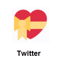 Heart with Ribbon on Twitter Twemoji