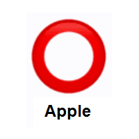 Heavy Large Circle: Hollow Red Circle on Apple iOS