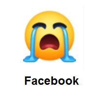 Sad Face: Loudly Crying Face on Facebook