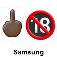 Middle Finger: Dark Skin Tone and No One Under Eighteen on Samsung