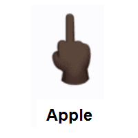 Middle Finger: Dark Skin Tone on Apple iOS