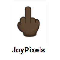 Middle Finger: Dark Skin Tone on JoyPixels