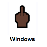 Middle Finger: Dark Skin Tone on Microsoft Windows