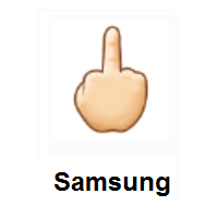 Middle Finger: Light Skin Tone on Samsung