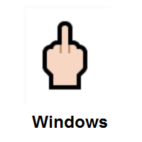 Middle Finger: Light Skin Tone on Microsoft Windows