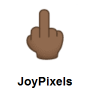 Middle Finger: Medium-Dark Skin Tone on JoyPixels