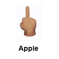 Middle Finger: Medium Skin Tone on Apple iOS