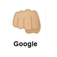 Oncoming Fist: Medium-Light Skin Tone on Google Android