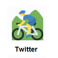 Person Mountain Biking on Twitter Twemoji