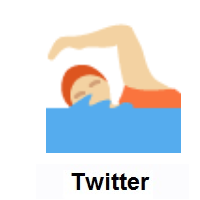 Person Swimming: Medium-Light Skin Tone on Twitter Twemoji