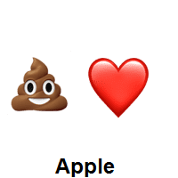 Pile of Poo and Red Heart on Apple iOS