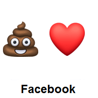 Pile of Poo and Red Heart on Facebook