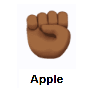 Raised Fist: Medium-Dark Skin Tone on Apple iOS